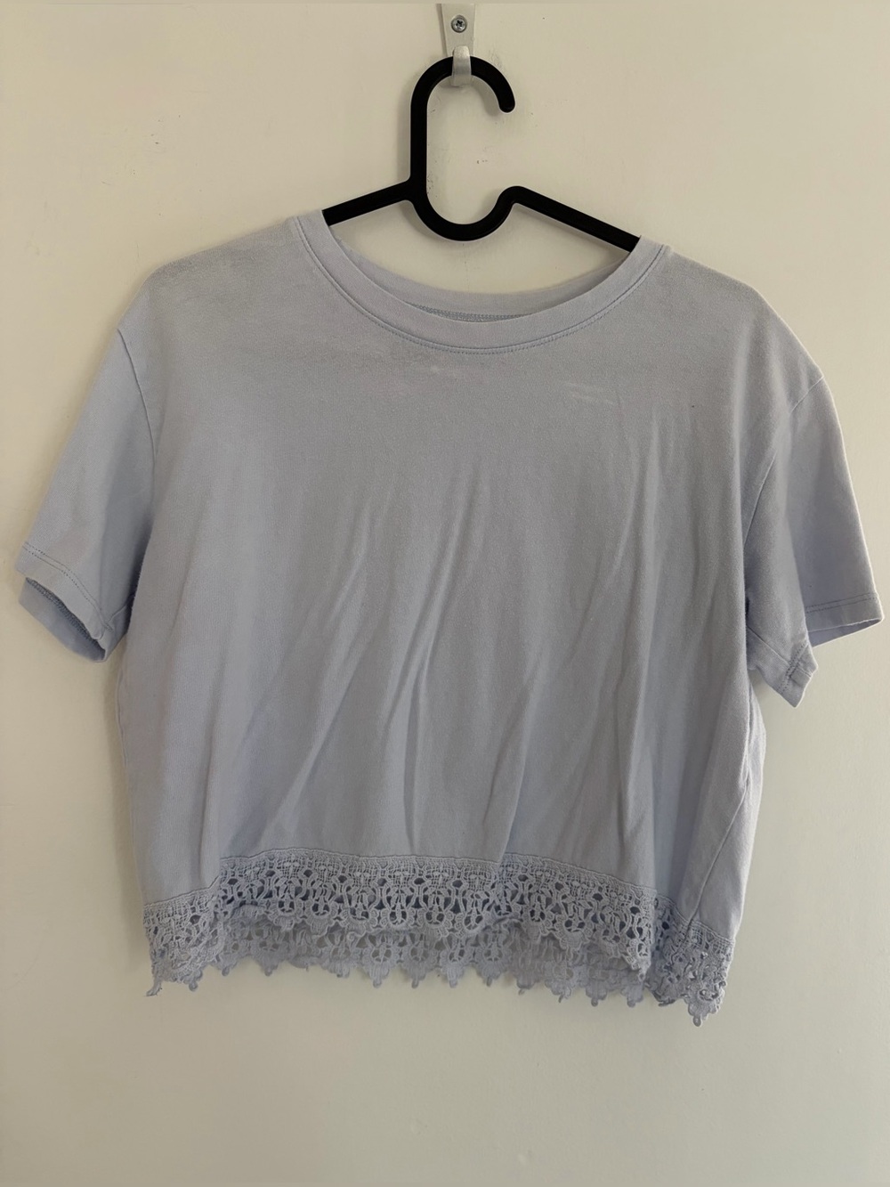 Light purple Crochet-Hem Women's Crop Tee